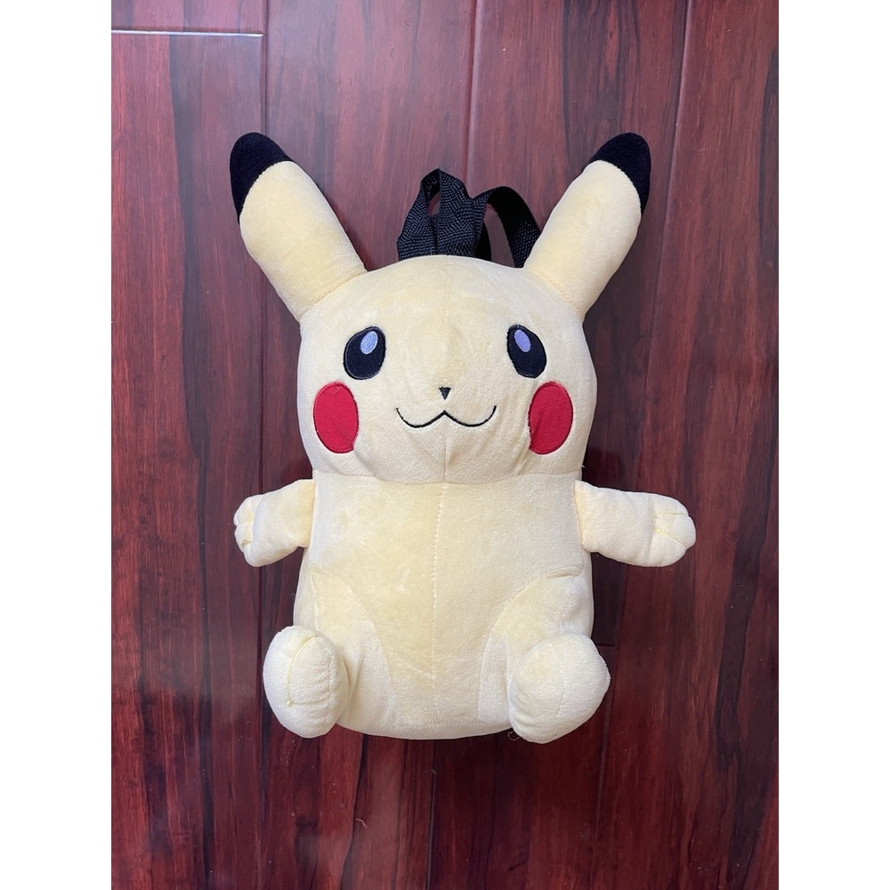 Pikachu Plush Backpack Pokémon Yellow Soft Kids Stuffed Bag 2015 Cute Preowned